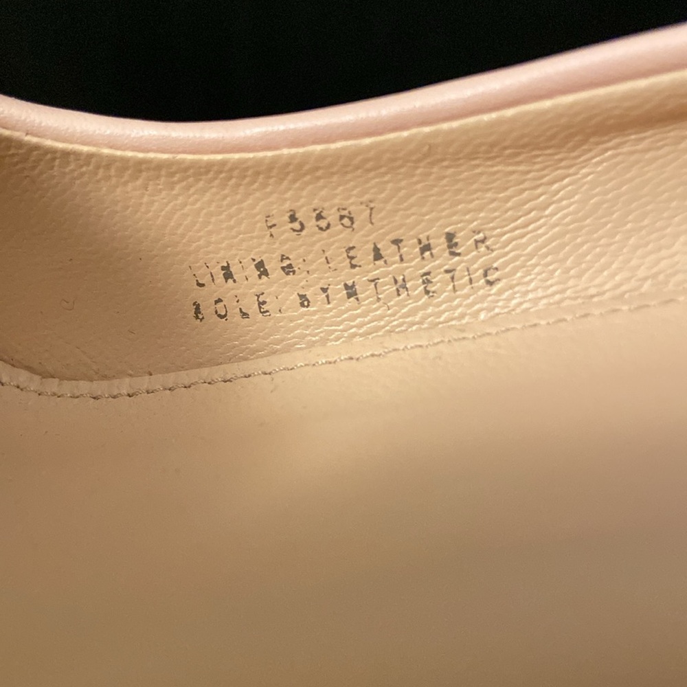 J. Crew Lena Faded Blush Leather Black Cap Toe Pump Sz 38/7.5 Block Heels Italy - Picture 8 of 8